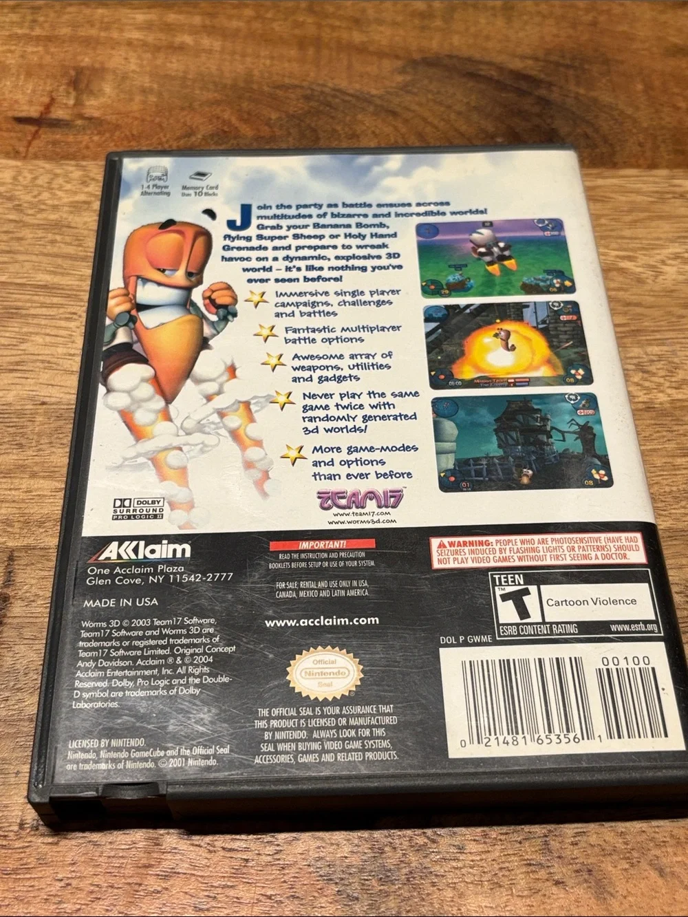 Worms 3D - Nintendo GameCube, 2004 - CIB (Complete with Manual)